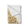 thumbnail image 2 of Mandala Soft Flannel Fleece Blanket, Victorian Style Traditional Filigree Inspired Royal Oriental Classic Print, Cozy Plush for Indoor and Outdoor Use, 50" x 60", Pale Caramel White, by Ambesonne, 2 of 6