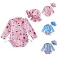 thumbnail image 4 of eczipvz Girls Bathing Suits Baby Girl 4th of July Swimsuit Long Sleeve One Piece Swimsuit Romper 4th of July Bathing Suit Beach Rash Guard(Sky Blue,3-6 Months), 4 of 4