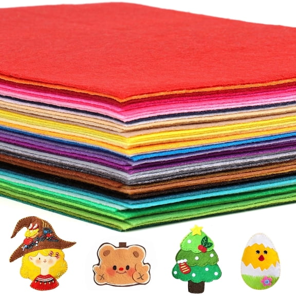 45PCS Felt Sheets for Crafts, Back to School 8"x 12" Felt Fabric Sheets, 1mm Thick Assorted Color Felt Fabric, DIY Patchwork Sewing