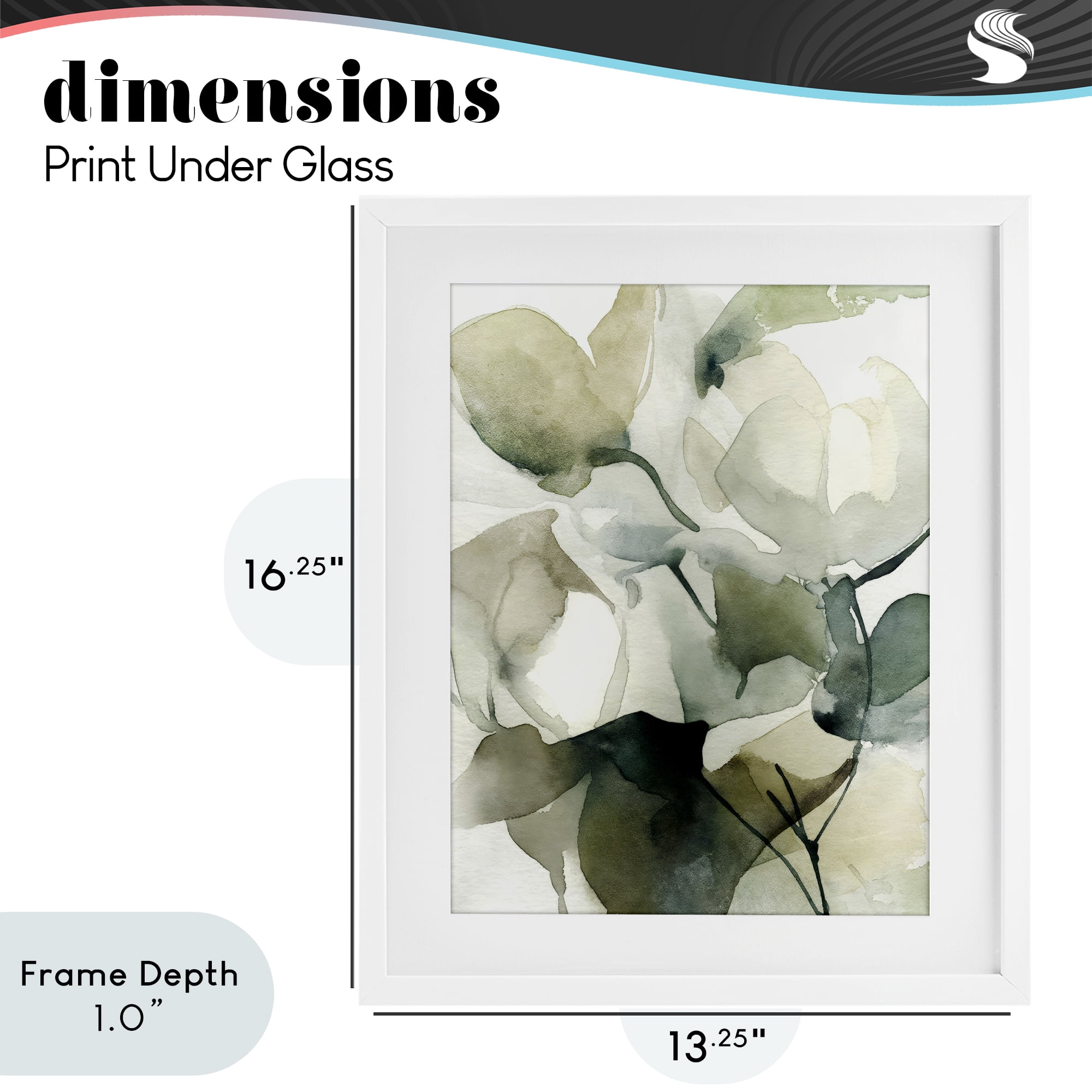 Stupell Industries Flowing Floral Branches White Framed Print Under Glass, design by Svetlana Aleynikova