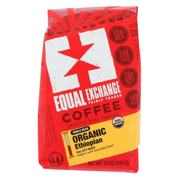 Equal Exchange Organic Whole Bean Ethiopian Coffee, 12 OZ