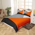 Orange And Gray Duvet Cover Queen Patchwork Geometric Triangle Bedding ...