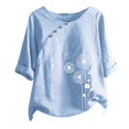 thumbnail image 4 of Pincandy Fashion Women's Print Graphic Cute Tee Shirt Funny T Shirt Country Music Shirt Vintage Concert Casual Tees Short Sleeve Tops,Light blue,5XL, 4 of 4