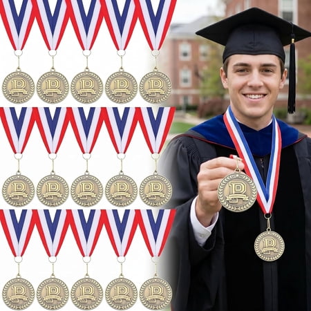 20 Pcs 2 Inch Principal's Award Medals Bulk, 2026 Graduation Metal Medals with Neck Ribbons, Principal's Honor Achievement Award Trophy Prize Gift for School Graduation Party Favor