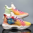 thumbnail image 6 of Women's Luminous Color Painting Basketball Shoes Casual Fashion High Top Lace-up Running Sneakers Tennis Outdoor Sports Shoes, 6 of 7