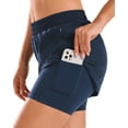 thumbnail image 2 of Stelle Women 2 in 1 Running Shorts High Waisted Athletic Shorts Gym Workout Shorts, 2 of 5