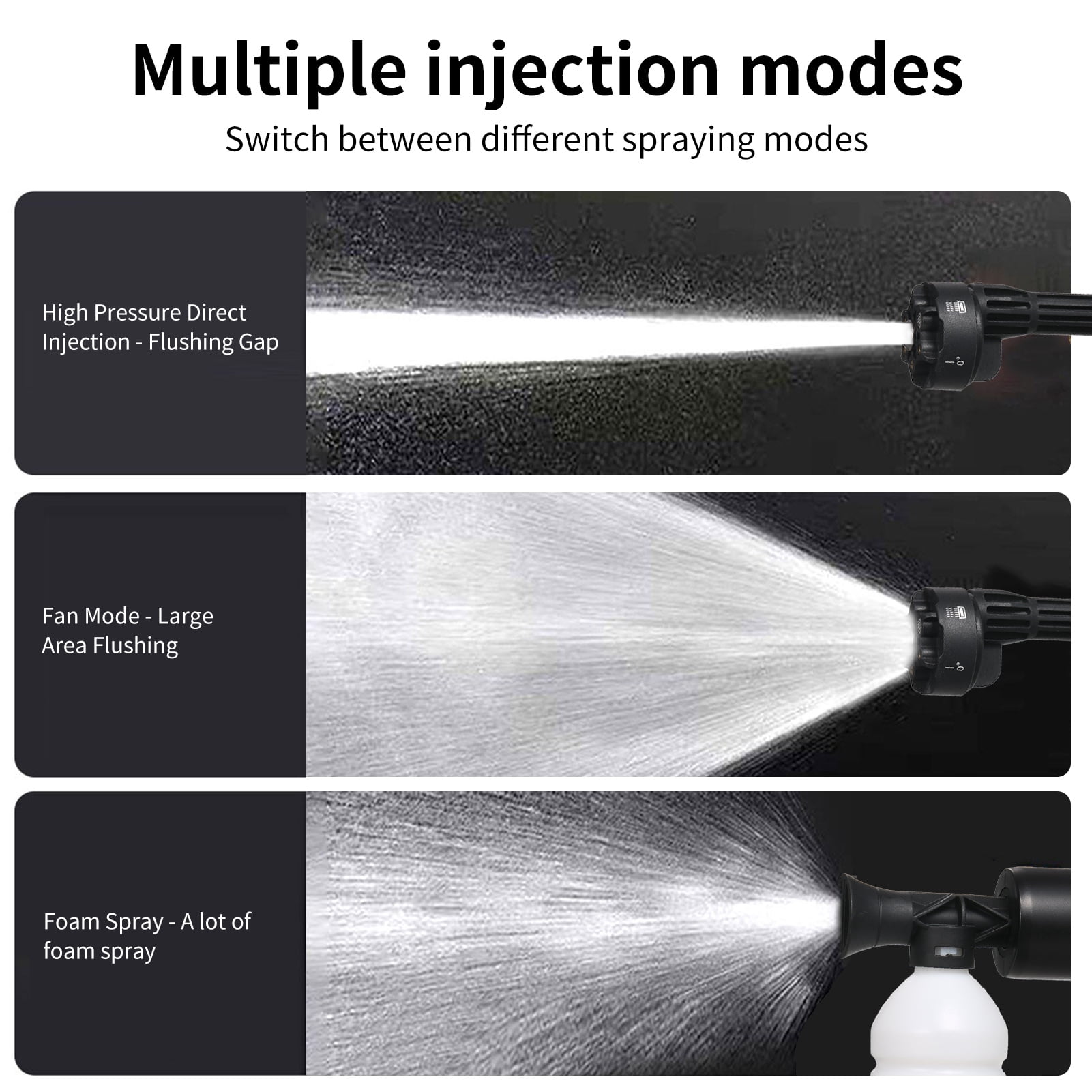 BIMZUC High Power 300W Cordless Washer Machine 24V UK Plug with 2 Batteries, 6-in-1 Nozzle Handheld Pressure Cleaner for Home and Car 10.24 inches / 26 cm