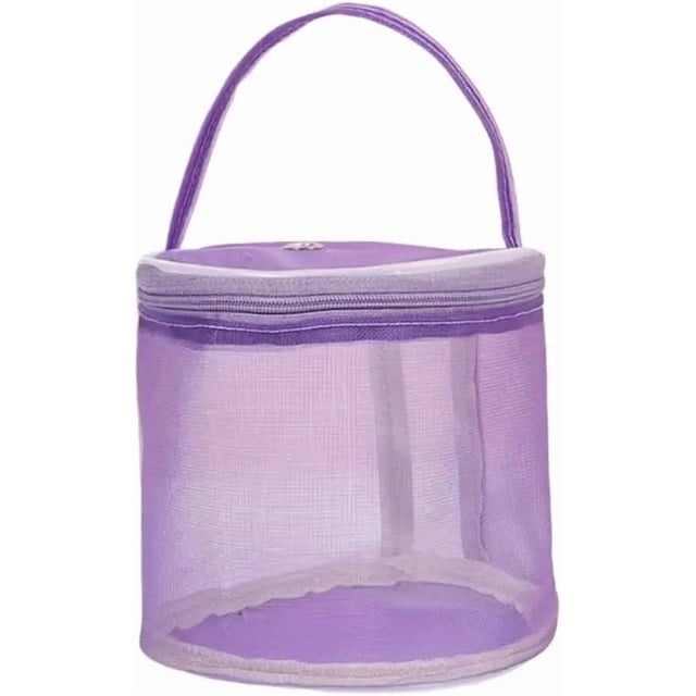 Yarn Storage Organizer Bag, Crochet Kit for Beginners, Yarn Holder, Thread Storage, Knitting Crochet Bag Organizer, Large Capacity Organizers with Spinning Drum Design & Drawstring Lid,purple