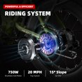 thumbnail image 4 of WINDHORSE Smart E Bike for Adults, 48V 13AH Foldable Electric Bike with 750W Motor, 20MPH 50 Mile Range, 7-Gears, Dumping Power Outage, 20" Fat Tires Beach Cruiser Bike (Green), 4 of 9