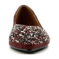 thumbnail image 3 of Ollio Women's Shoes Faux Suede Rhinestone Studded Pointed Toe Ballet Flats F206, 3 of 6