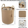 thumbnail image 2 of Cotton Rope Laundry Basket Hamper for Girls Kids Baby Nursery Hamper Bin Woven Storage Basket for Living Room Girls room Boho Tall Rope Baskets for Blanket Toys Large light pink, 2 of 7