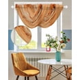thumbnail image 3 of Marble Burnt Orange Sheer Waterfall Valance Curtains for Window, Modern Abstract Ink Painting Luxury Rod Pocket Sheer Topper Swag Curtains for Living Room, Kitchen 38.5"W x 47.2"L, 3 Panels, 3 of 7