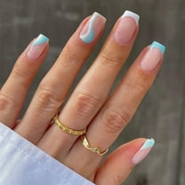 Teissuly Acrylic Fake Nails Removable Nail Pieces Daily Wear Artificial Nails Nail Art Decorations