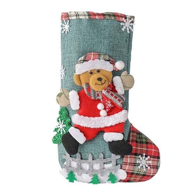 Adornos navideños, calcetines decorativos, valla festiva y dulces para fiestas en casa