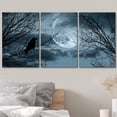 thumbnail image 3 of wall26 - 3 Piece Canvas Wall Art - Halloween Background with Spooky Forest and Full Moon - Modern Home Art Stretched and Framed Ready to Hang - 24"x36"x3 Panels, 3 of 5
