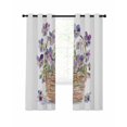 thumbnail image 7 of Watercolor Purple Floral Blackout Curtains for Bedroom, Spring Flower Basket Botanical Thermal Insulated Kitchen Drapes with Grommets, Light Blocking Window Treatment, 2 Panels 52" x 90", 7 of 7