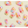 thumbnail image 3 of Colorful Flowers Glossy Extra Short Square Press-on Nails by The Nail House NH - 24 Pieces, 3 of 3