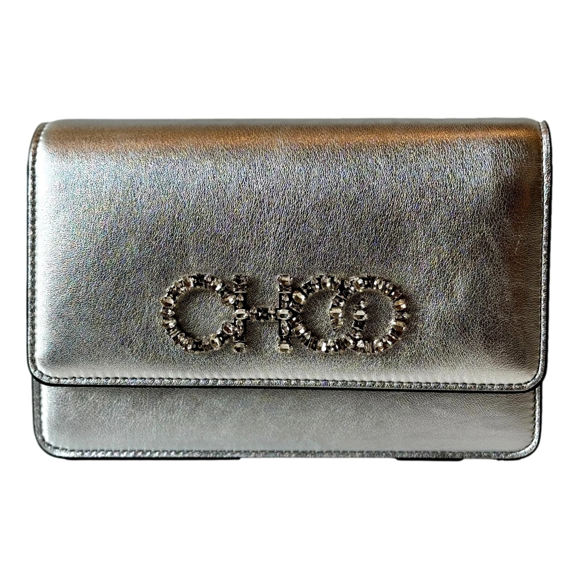 Jimmy★Choo(セールでオシャレ)Chooロゴ入りCrossbody/KALINA Jimmy Choo Kalina Crossbody Clutch Bag Crystal Logo Metallic
