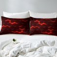 thumbnail image 4 of Erosebridal Gradient Geometric Fitted Sheet Full, Red Fitted Sheet Set Full, Abstract Striped Room Decor 3pcs（No Top Sheet）, 4 of 6