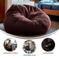 thumbnail image 2 of Oversized Solid Brown Bean Bag Chair, 2 of 9