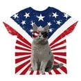 thumbnail image 2 of 4th Of July Meowica America Patriot Cat All Over Toddler T Shirt Multi 6T, 2 of 2