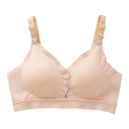 

Fabiurt Women s Bra Women s Nursing Bra Push Up Anti Sagging Front Open For Breastfeeding Maternity Underwear Thin And Comfortable Lingerie Beige