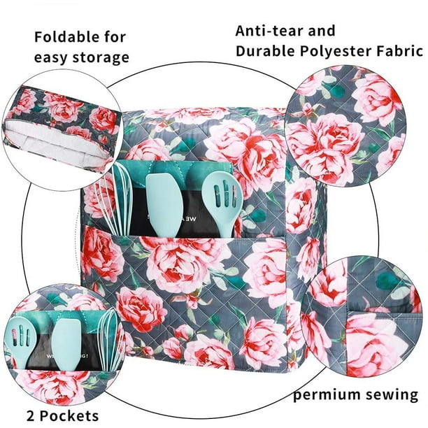 Stand Mixer Cover, Kitchenaid Mixer Cover with Beautiful Flowers Print,Mixer  Cover Compatible with 6-8 Quart Kitchenaid Mixers/Hamilton Mixers/All Tilt  Head Bow…