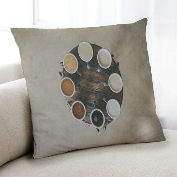 Ahgly Company Drinks Coffee Indoor Throw Pillow, 18 inch by 18 inch