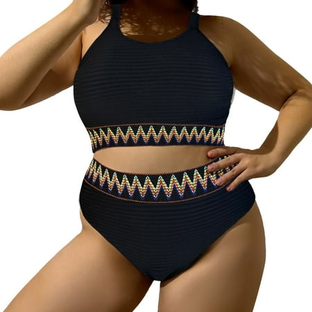 Spentoper Bandage Push Up Bra Women s Sexy Bikini Set Solid Swimsuit Set Beachwear Bikini Set Black XXXXL
