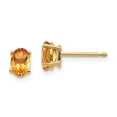 thumbnail image 1 of 14K Yellow Gold Earring Birthstone (11) November Women'S Citrine Oval 6 mm 4, 1 of 3