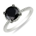 thumbnail image 2 of Attractive Black and White Diamond Halo Diamond Ring 1,50 Carat Diamond on White Gold, 2 of 3