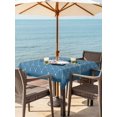 thumbnail image 2 of Outdoor Tablecloth with Umbrella Hole and Zipper, Christmas Gnomes Square Table Cloth 54x54 Inch Waterproof Tablecloth, Winter Xmas Snowflakes Textured Blue Picnic Table Cover for Patio Camping, 2 of 7