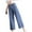 Blue, variant on Wyobmus Women Capri Jeans High Waisted Wide Leg Jeans Strechy Loose Straight Cropped Denim Pants with Pockets Fall Fashion Trendy Trousers Blue