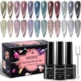 thumbnail image 1 of Esmalte de uñas MIZHSE Reflective Glitter Cat Eye 7 ml x12 con set, 1 of 7