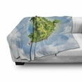 thumbnail image 3 of World Soft Flannel Fleece Throw Blanket, Cartoon Style Globe with Greenery Peaceful Idyllic Country Cloudy Sky, Cozy Plush for Indoor and Outdoor Use, 70" x 90", Green Pale Blue White, by Ambesonne, 3 of 6