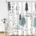 thumbnail image 3 of Christmas Shower Curtain, Winter Shower Curtain Set, Waterproof Cute Bathroom Shower Curtain Sets, Stars Christmas Tree Shower Curtains, Bathroom Curtains Shower Set Bathroom Decor 72"X72", 3 of 6