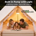 thumbnail image 2 of Patbrela 16" King Air Mattress with Built-in Pump & Light, 4000mAh Rechargeable Wireless Pump, Up to 10H Light Runtime, Quick Inflation & Deflation, Inflatable Mattress for Camping, Travel & Guests, 2 of 10
