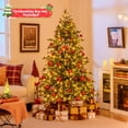 thumbnail image 2 of GOFLAME 6FT Pre-Lit Christmas Tree, Artificial Xmas Tree with 590 Branch Tips, 53 Pine Cones, 240 Warm White LED Lights, 8 Lighting Modes, Holiday Decoration Tree for Home, Shop & Office, 2 of 9