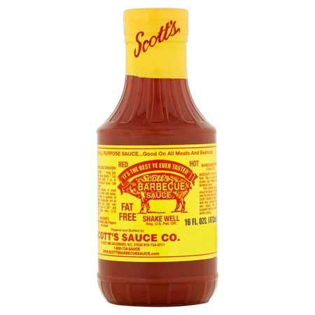 (3 Pack) Scott's Red Hot Barbecue Sauce, 16 fl oz (Best Hot Bbq Sauce)