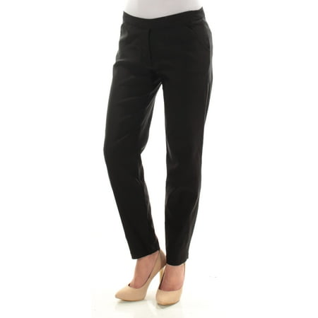 MAX STUDIO Womens Black Flat Front Straight leg Wear To Work Pants  Size: