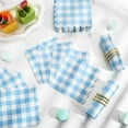 thumbnail image 3 of 120 Pcs Blue Gingham Napkins, Disposable Blue Checkered Paper Napkins for Baby Shower, Picnic, Birthday, 5 x 5 Inches, 3 of 14