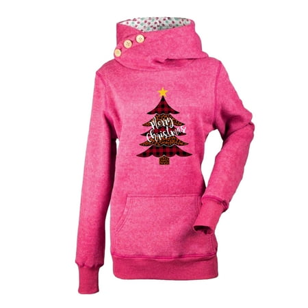 

Mrat Long Sleeve Womens Tops and Blouses Hooded Sweatshirts Fashion Ladies Casual Hooded Slim Print Solid Color Sweater Long Sleeve Corset Tops for Female