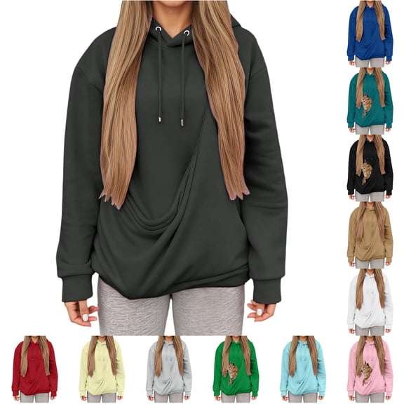 Bigetiay Pet Carrier Hoodie, Dog Carrier Sweatshirt Cat Kangaroo Pouch Long Sleeve Pullover Sweatshirt Winter Clothes, Size L