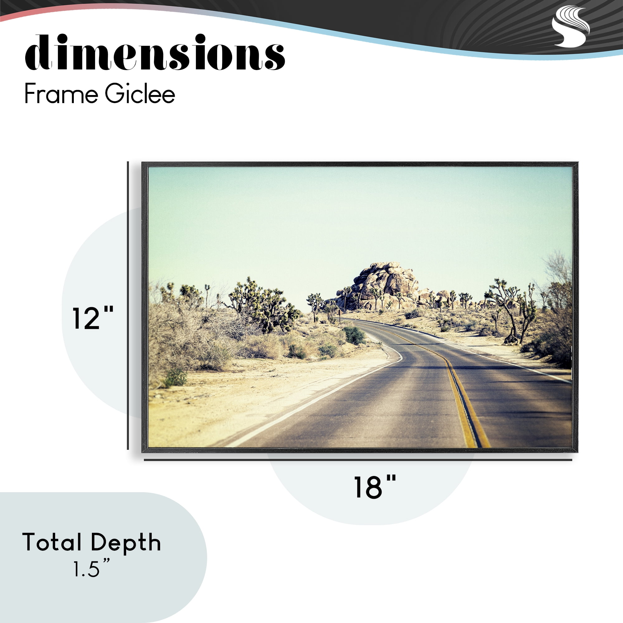 Road Trip Joshua Tree Park Black Framed Giclee Art, design by Joseph S Giacalone