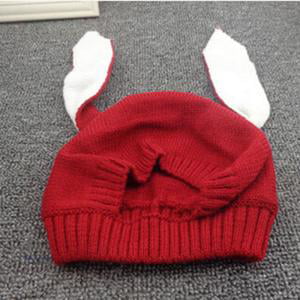 BOBORA Toddler Winter Cap Baby Kids Rabbit Bunny Ears Hat Crochet Knitted Earflap Hat Soft Warm Cap