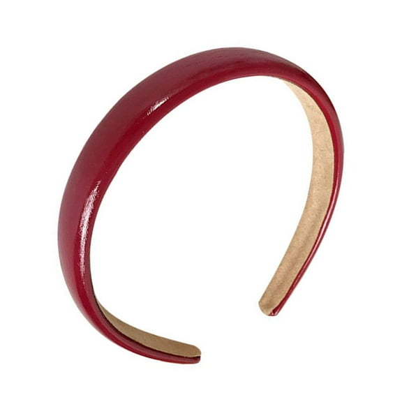Clerance! Pu Leather Red Headband, Super Whitening, Retro Wine Red Patent Leather Headband, Non-Slip For Face Washing, Gentle And Fashionable Headband, Pu Leather Niche High-End Hair Accessories