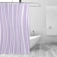 thumbnail image 3 of YFYANG Waterproof Bathroom Shower Curtain, Purple Line Texture Shower Curtain Set with Hooks, Home Bathroom Tub Decor - 72 "x72", Plastic Hooks, 3 of 6