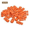 thumbnail image 3 of Uxcell 30Pack 5.5x3mm Cord Lock Plastic Single Hole Spring Toggle Stoppers, Orange, 3 of 5