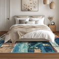 thumbnail image 4 of 4'x6' Indoor Area Rug - Abstract Contemporary Beige and Blue Nonslip Area Rug, 4 of 5