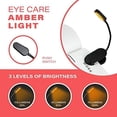 thumbnail image 3 of Amber Book Light, Rechargeable Clip-On Blue Light Blocking LED Reading Light, 1600K Warm Eye Care for Bed, Students, Kids, Travel, Nursing, Studying, 3 of 5